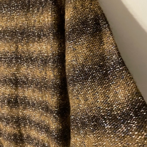 Adrienne Vittadini Wool Blend Brown Tan Turtleneck Cowl Neck Sweater Size Medium - Picture 5 of 8